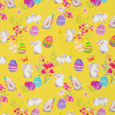 Baumwoll Webware Happy Easter Gelb